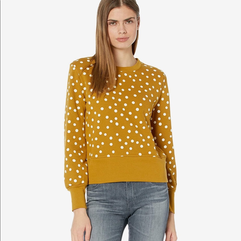 Madewell banded sweatshirt in inkwell dots